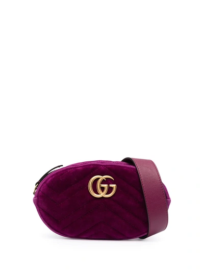 Pre-owned Gucci Marmont Belt Bag In Purple