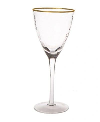 Shop Classic Touch Set Of 6 Water Glasses With Simple Design In Gold