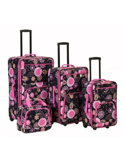 Shop Rockland 4-pc. Softside Luggage Set In Brown And Pink Floral