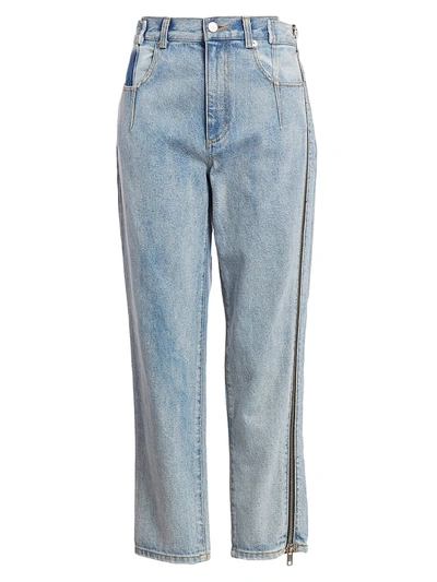 Shop 3.1 Phillip Lim / フィリップ リム Women's High-rise Zip Detail Straight-leg Jeans In Indigo