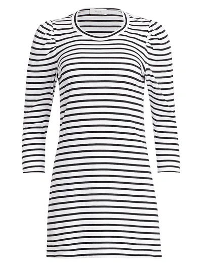 Shop A.l.c Women's Kidman Striped T-shirt Dress In Black White