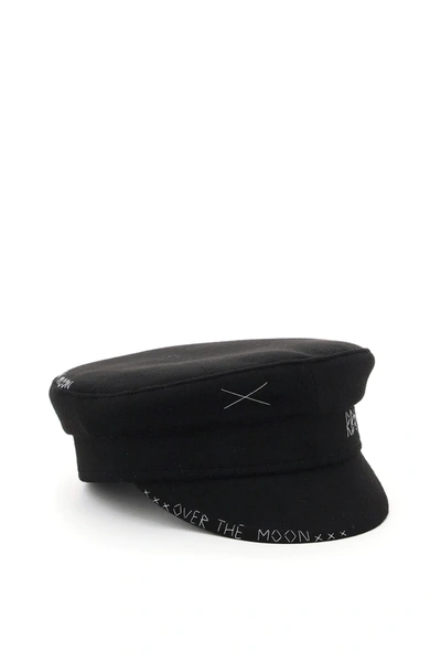 Shop Ruslan Baginskiy Baker Boy Hat With Baginskiy Stars Embroidery In Black