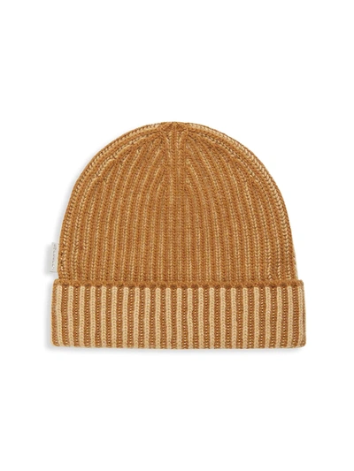 Shop Burberry Cashmere Knit Beanie In Camel