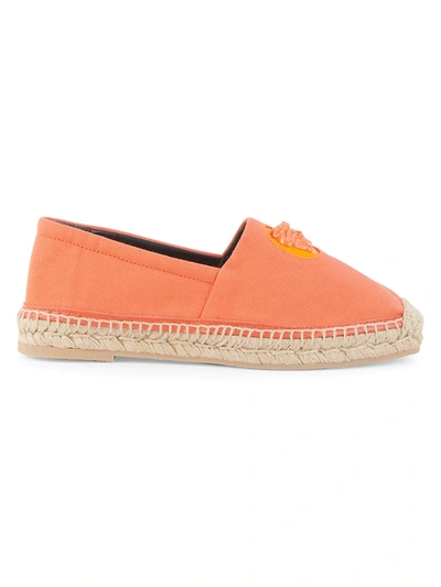 Shop Versace Women's Medusa Canvas Espadrilles In Tangerine