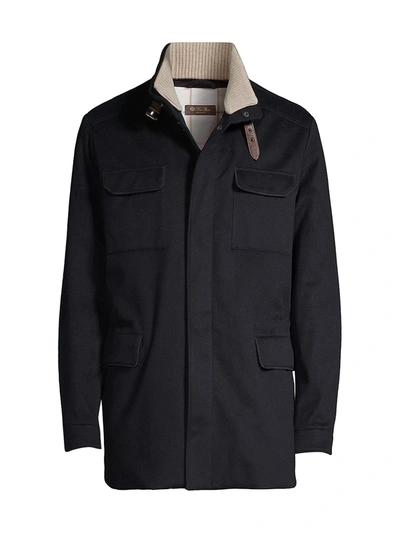 Shop Loro Piana New Traveller Cashmere-blend Jacket In Dark Blue