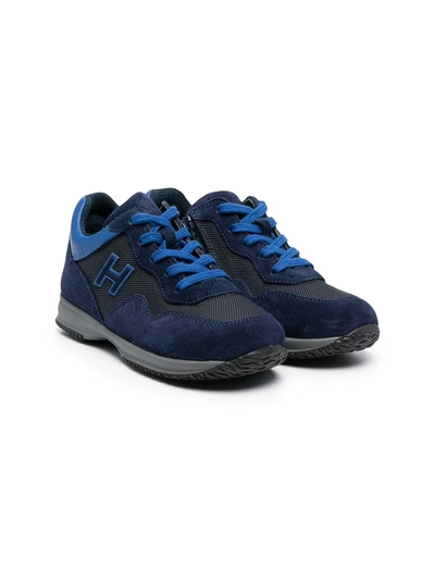 Shop Hogan Interactive Panelled Chunky Sole Sneakers In Blue