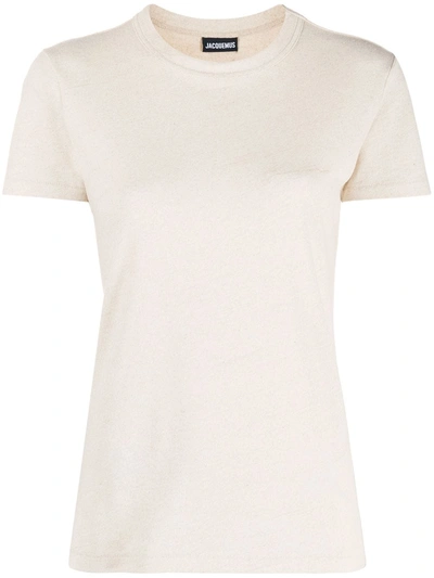 Shop Jacquemus Short Sleeve T-shirt In Neutrals