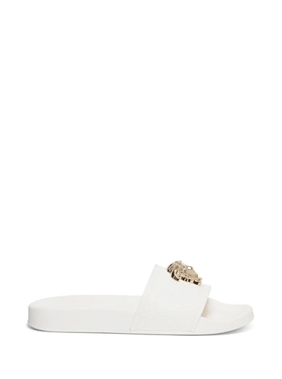 Shop Versace Meudusa Sandals In White Rubber