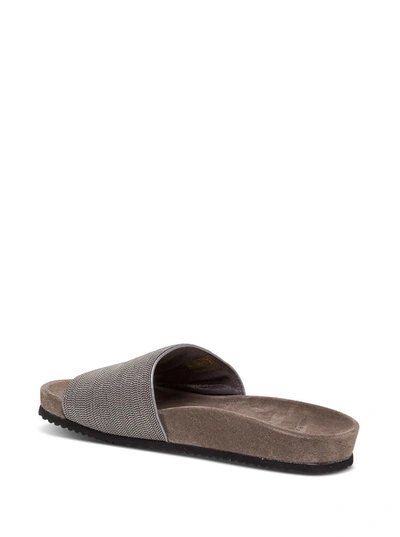 Shop Brunello Cucinelli Monili Sandals In Grey