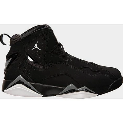 Shop Nike Jordan Men's True Flight Basketball Shoes In White/black