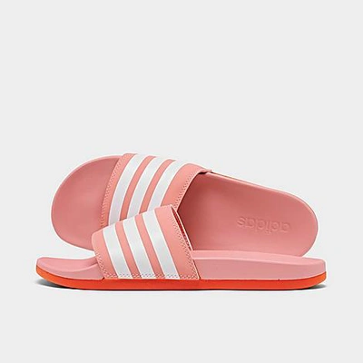 Shop Adidas Originals Adidas Women's Adilette Comfort Slide Sandals In Super Pop/white/solar Red