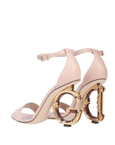 Shop Dolce & Gabbana Woman Sandals Pink Size 9.5 Lambskin