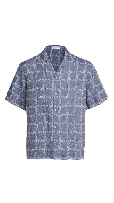 Shop Jw Anderson Short Sleeve Shirt In Navy