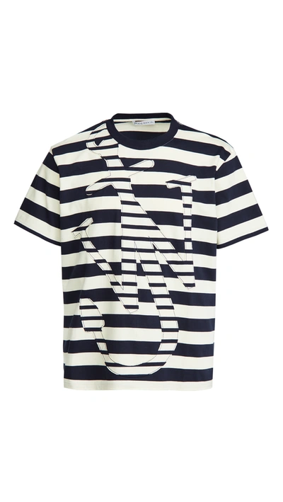 Shop Jw Anderson Oversize Anchor T-shirt In Navy/off White