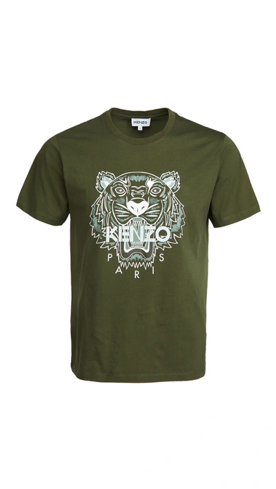 Shop Kenzo Tiger Classic T-shirt In Dark Khaki