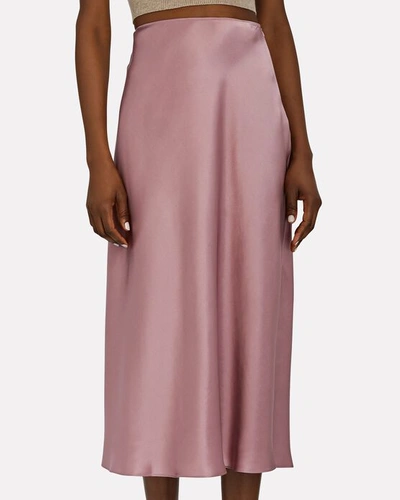 Shop Sablyn Miranda Silk Midi Skirt In Rose