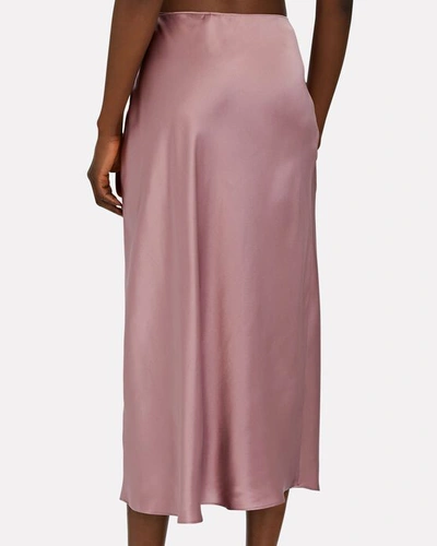 Shop Sablyn Miranda Silk Midi Skirt In Rose