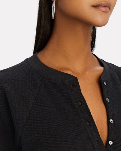 Shop Marissa Webb So Uptight Waffle Knit Henley In Black