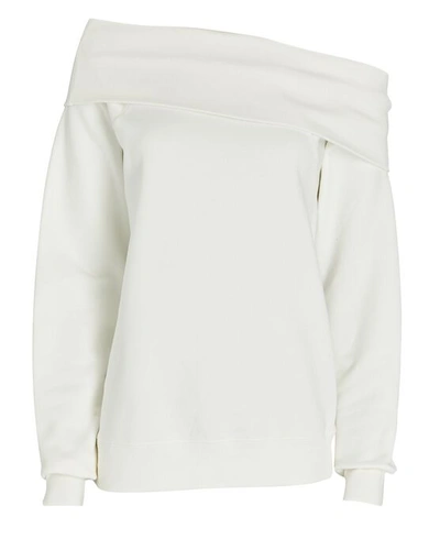 Shop Marissa Webb Off-the-shoulder Sweatshirt In White