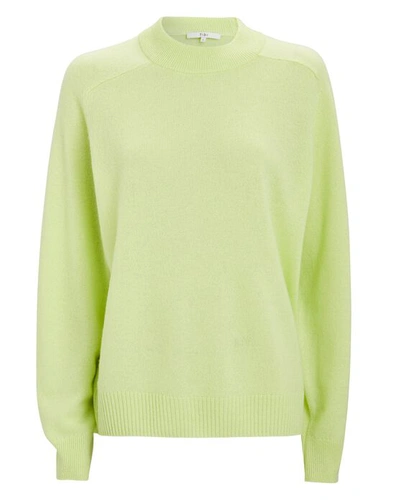 Shop Tibi Featherweight Cashmere Crewneck Sweater In Light Green