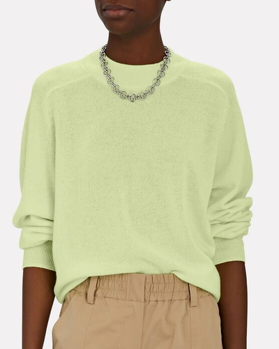 Tibi Featherweight Cashmere Crewneck Sweater In Green | ModeSens
