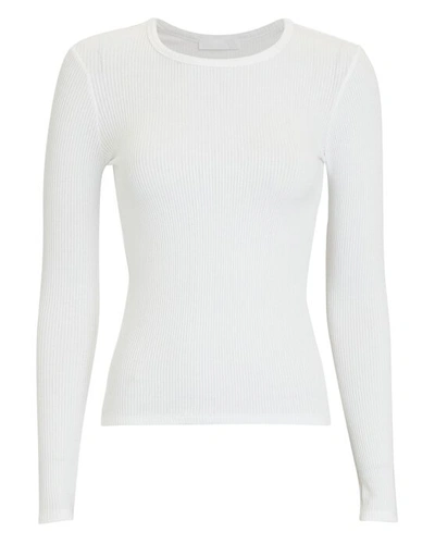 Shop Sablyn Quincy Long Sleeve Rib Knit Top In White