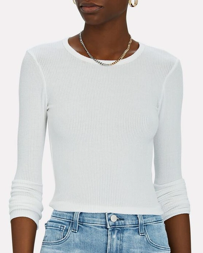 Shop Sablyn Quincy Long Sleeve Rib Knit Top In White