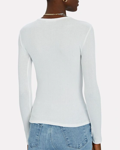 Shop Sablyn Quincy Long Sleeve Rib Knit Top In White