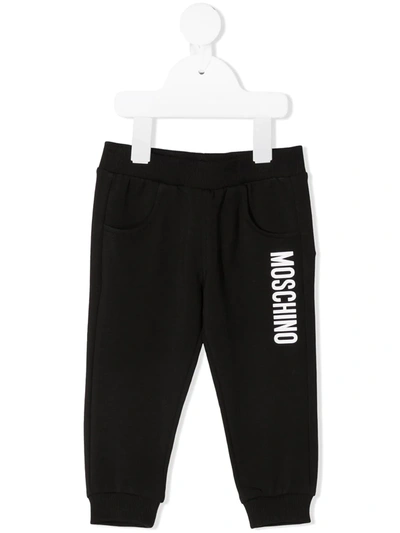 Shop Moschino Logo-print Track Pants In 黑色