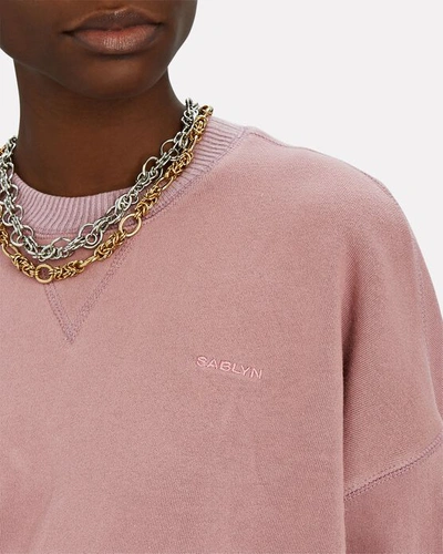 Shop Sablyn Frankie Oversized Cotton Sweatshirt In Rose