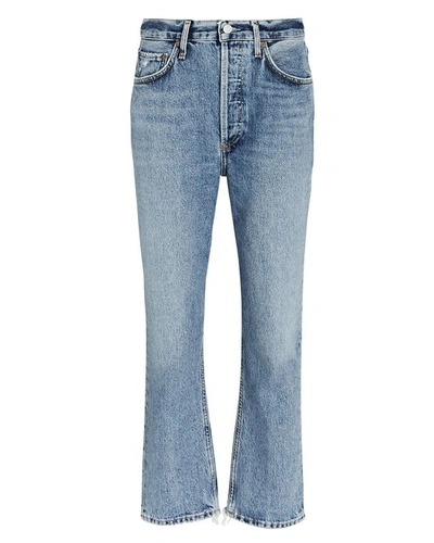 Shop Agolde Riley High-rise Straight Cropped Jeans In Emulsion