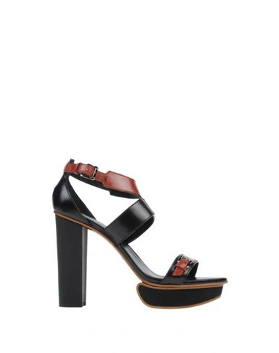 Tod's Two-tone High Heel Platform Sandals In Black