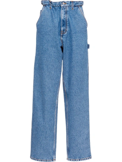 Shop Miu Miu High-waisted Boyfriend Jeans In Blue