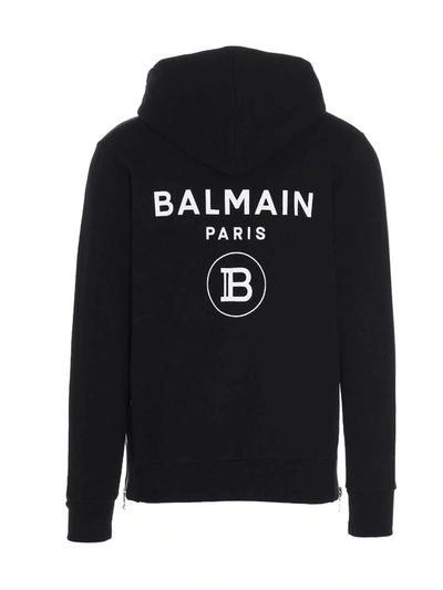 Shop Balmain Zipped Sweatshirt In Black