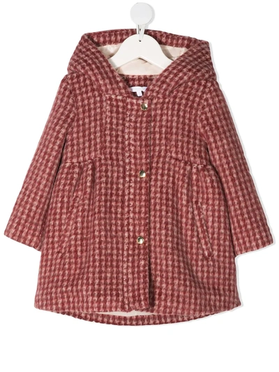 Shop Chloé Checked Single-breasted Coat In Red