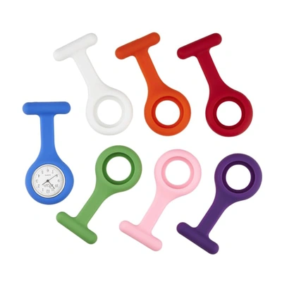Bermuda Watch Company Annie Apple Silicon Nurse Fob Watch With 7 Straps In Fob