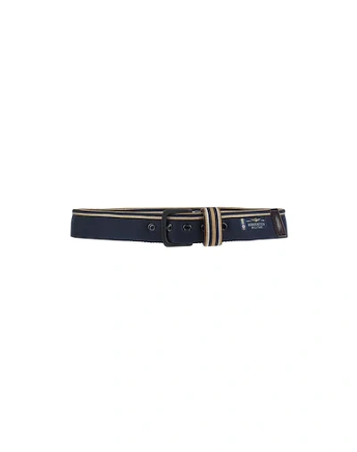 Shop Aeronautica Militare Fabric Belt In Dark Blue