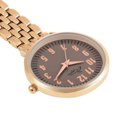 Bermuda Watch Company Annie Apple Grey Rose Gold Link Bracelet Nurse Fob Watch