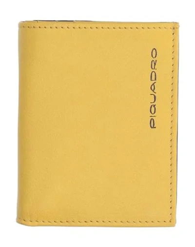 Shop Piquadro Man Wallet Yellow Size - Bovine Leather