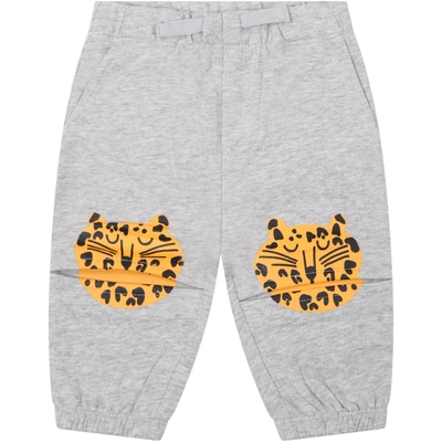 Shop Stella Mccartney Grey Sweatpants For Babykids With Leopards
