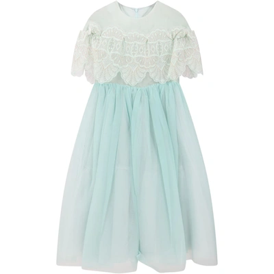 Shop Elie Saab Tiffany Dress For Girl With Iconic Logo In Green