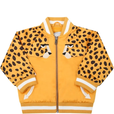 Shop Stella Mccartney Orange Bomber Jacket For Babykids