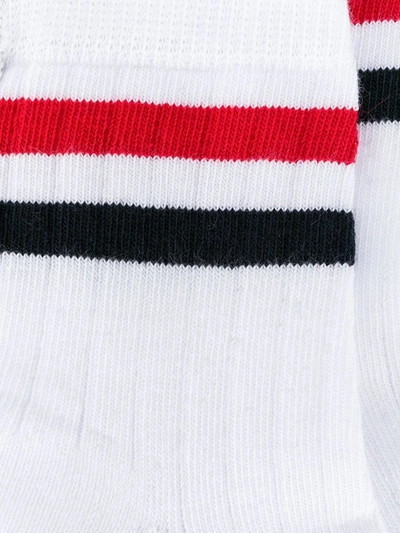 Shop Thom Browne Rwb-stripe Ankle Socks In White