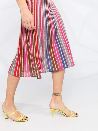 Shop M Missoni Striped Midi Skirt In Multicolor