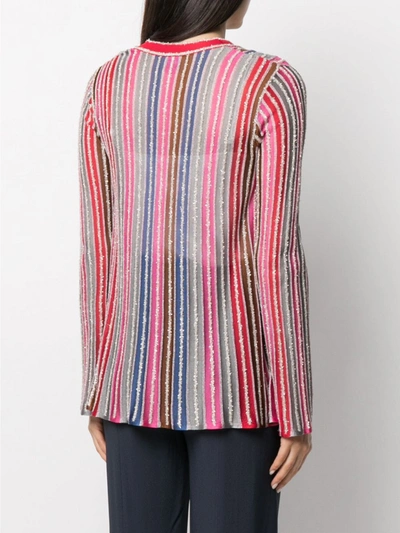 Shop M Missoni Striped Cardigan In Multicolor