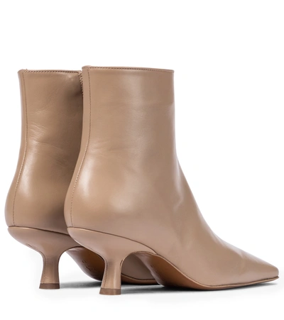 Shop By Far Lange Leather Ankle Boots In Beige