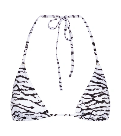 Shop Melissa Odabash Porto Tiger-print Bikini Top In White