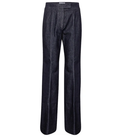Shop Gabriela Hearst Leda High-rise Flared Jeans In Blue