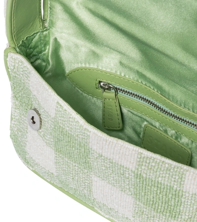 Shop Staud Tommy Beaded Shoulder Bag In Green