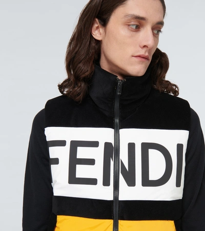 Shop Fendi Colorblock Corduroy Paneled Gilet In Multicoloured